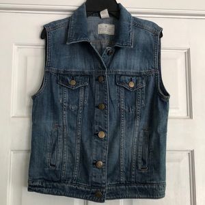 J Crew stone wash denim vest